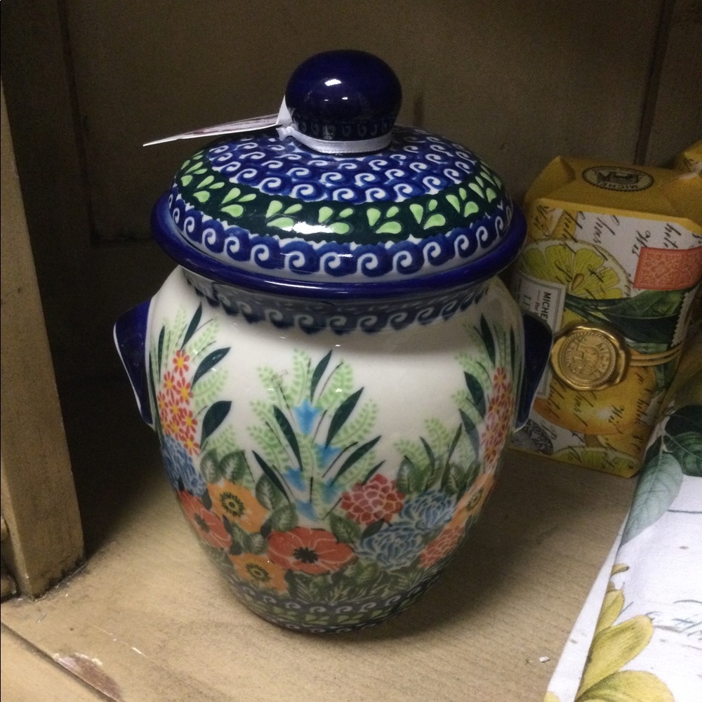 Polish Pottery Lidded Canister